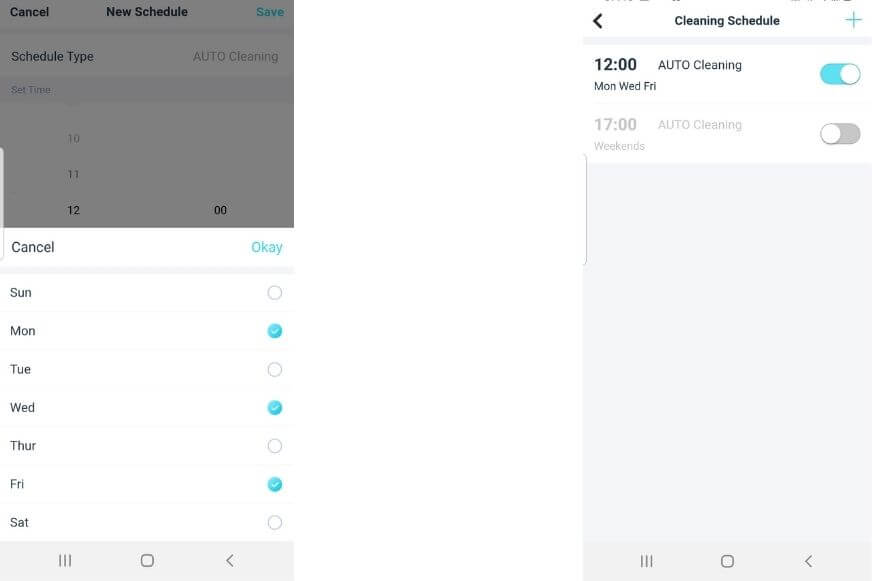 Der Reinigungsplan wird für die gesamte Woche in der Yeedi App festgelegt